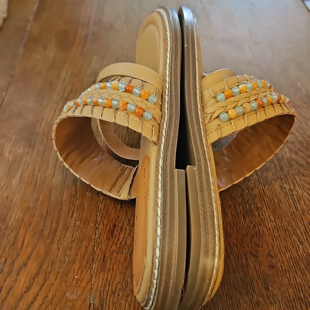 Lucky Brand Tan Beaded Women's Sandals - Picture 5 of 8